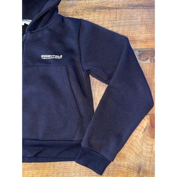 Womens Essentials The Giving Movement Black Cropped Full Zip Up Hoodie‎ Size S - Picture 2 of 7